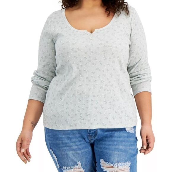 Hippie Rose Trendy Plus Size Ruched Hook-and-Eye-Front Top - Picture 3 of 6